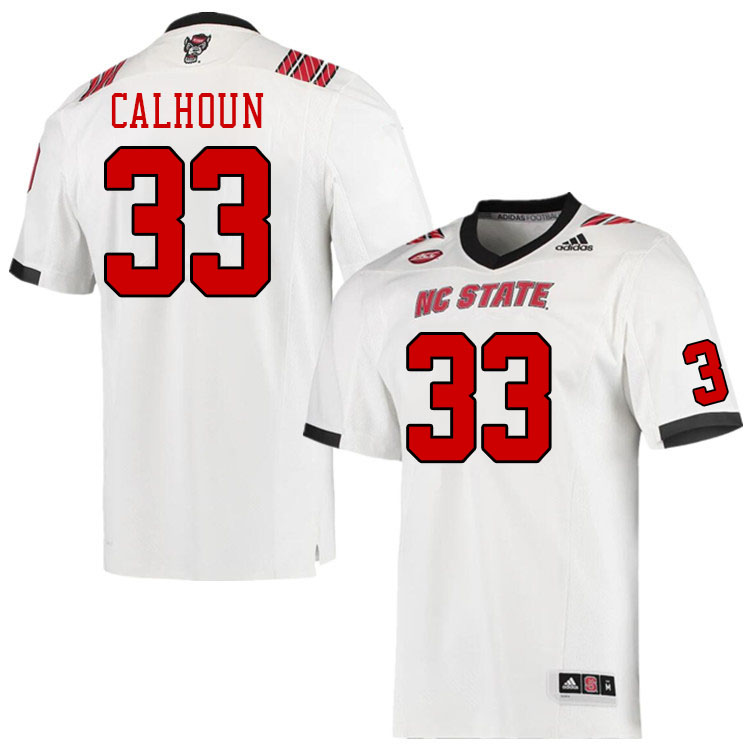 Men #33 Eli Calhoun NC State Wolfpack College Football Jerseys Stitched Sale-White
